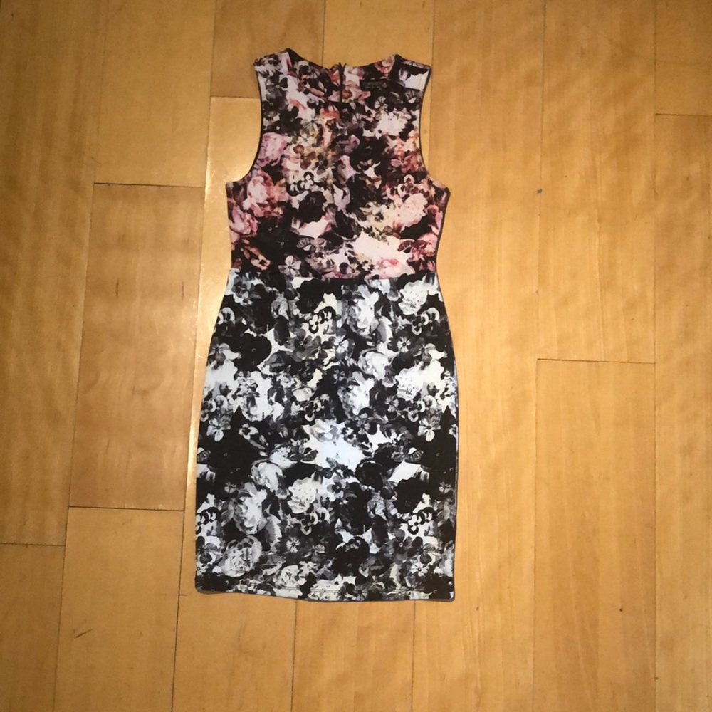 Top Shop US 4 Multi Color Scuba Mini Dress